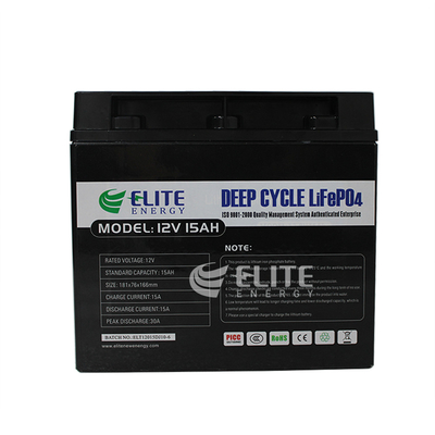 Cycle profond LiFePO4 12.8V 15Ah Li Ion Battery Lithium Pack solaire